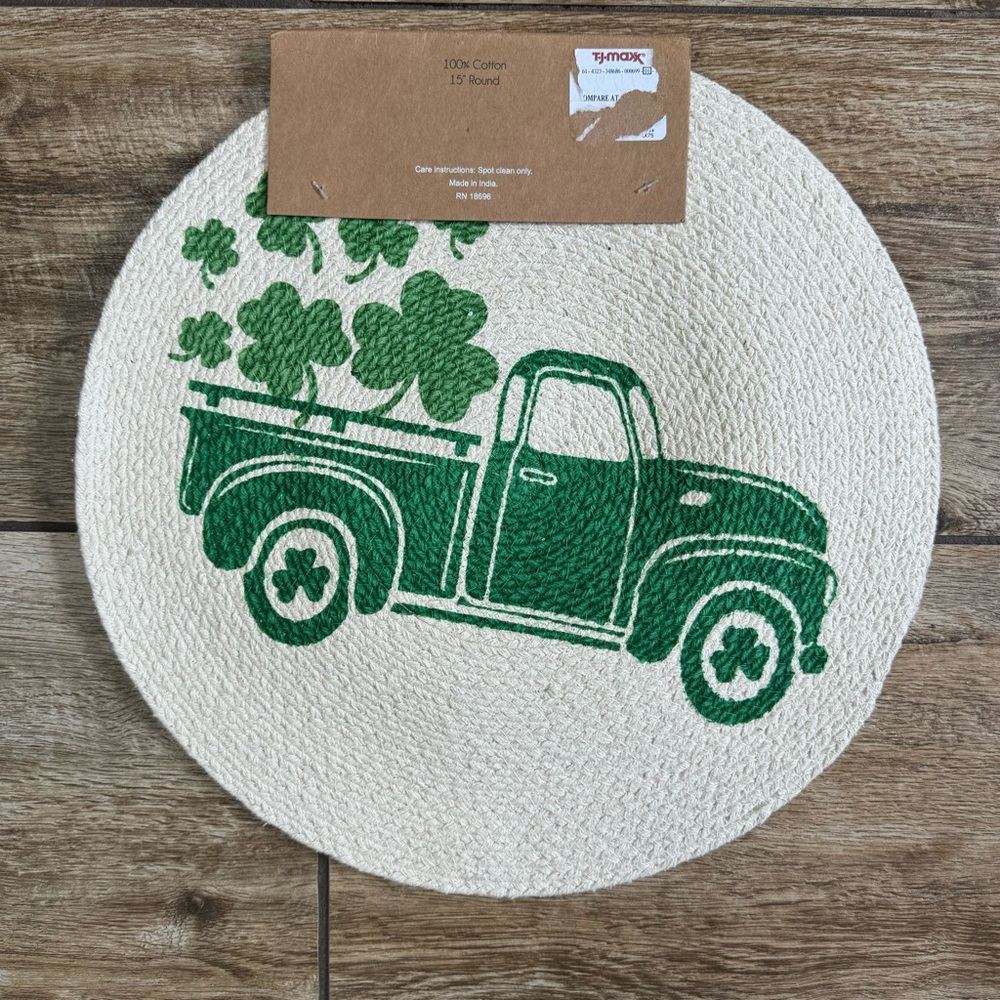 SoHo Living St. Patrick's Day Placemats set of 2 Farmhouse Green Table Decor - Picture 6 of 9